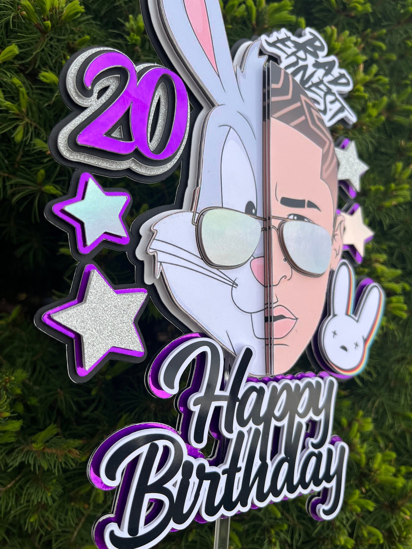 Bad Bunny Cake topper / Bad Bunny topper / Bad Bunny custom topper / Bad Bunny party / Bad Bunny party supplies / Bad bunny decorations