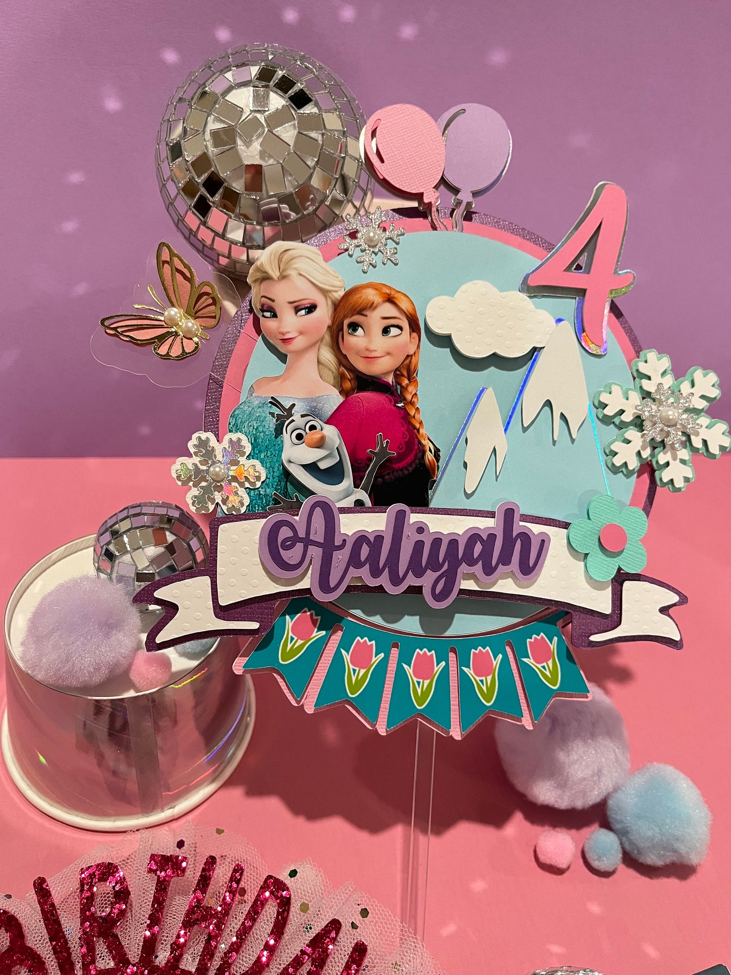 Frozen cake topper / Frozen 3D topper / frozen topper / frozen birthday topper