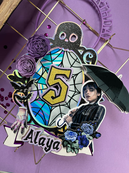 Wednesday Addams cake topper
