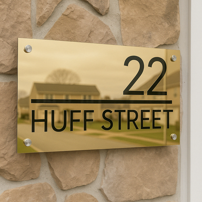 Custom Acrylic Home Address Sign – Modern House Number Plaque