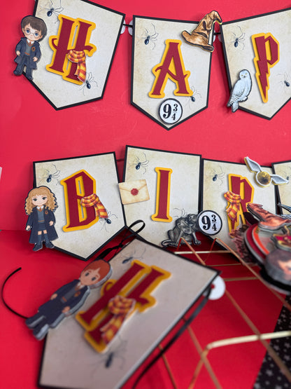 Harry Potter  birthday banner/ Magical Party Decoration for Wizard - Wizard birthday banner- Harry Potter theme party