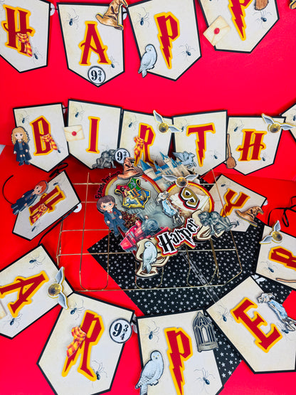 Harry Potter  birthday banner/ Magical Party Decoration for Wizard - Wizard birthday banner- Harry Potter theme party