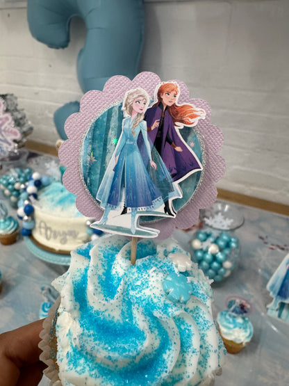 Frozen cupcake toppers/ Frozen party decoe