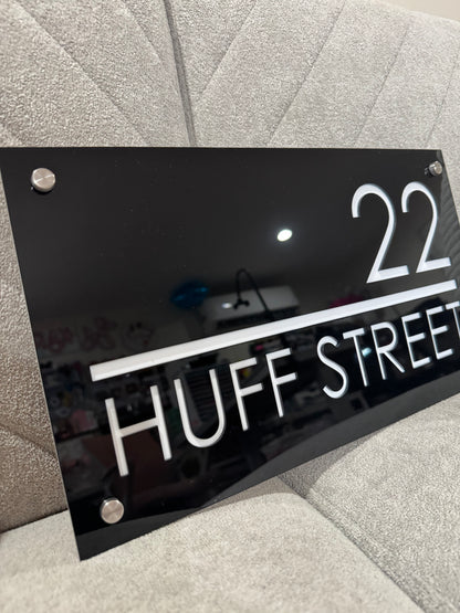 Custom Acrylic Home Address Sign – Modern House Number Plaque