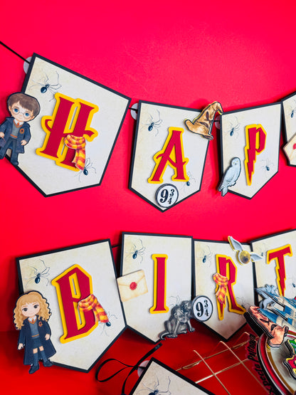 Harry Potter  birthday banner/ Magical Party Decoration for Wizard - Wizard birthday banner- Harry Potter theme party