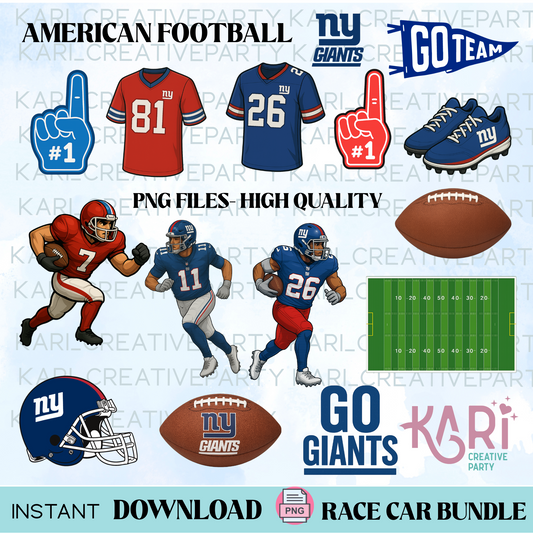 NY Giants American Football PNG bundle/ American football PNG Bundle