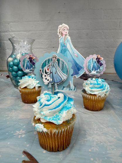 Frozen cupcake toppers/ Frozen party decoe