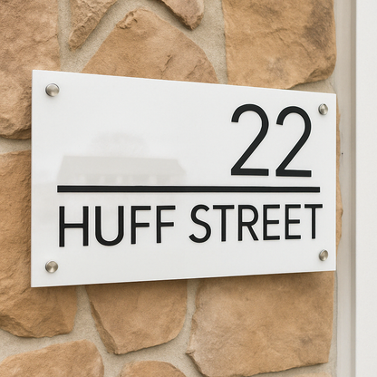 Custom Acrylic Home Address Sign – Modern House Number Plaque