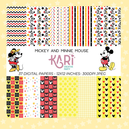 Minnie and Mickey Mouse Digital Paper