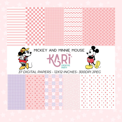 Minnie and Mickey Mouse Digital Paper