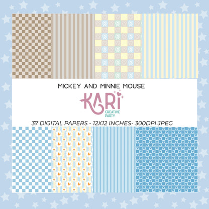 Minnie and Mickey Mouse Digital Paper