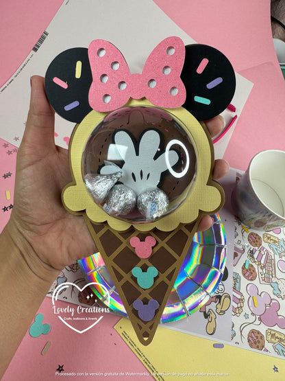 Ice cream Minnie and mickey Candy holder/ SVG FILE