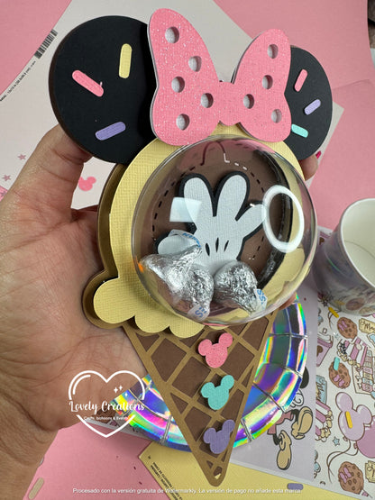 Ice cream Minnie and mickey Candy holder/ SVG FILE