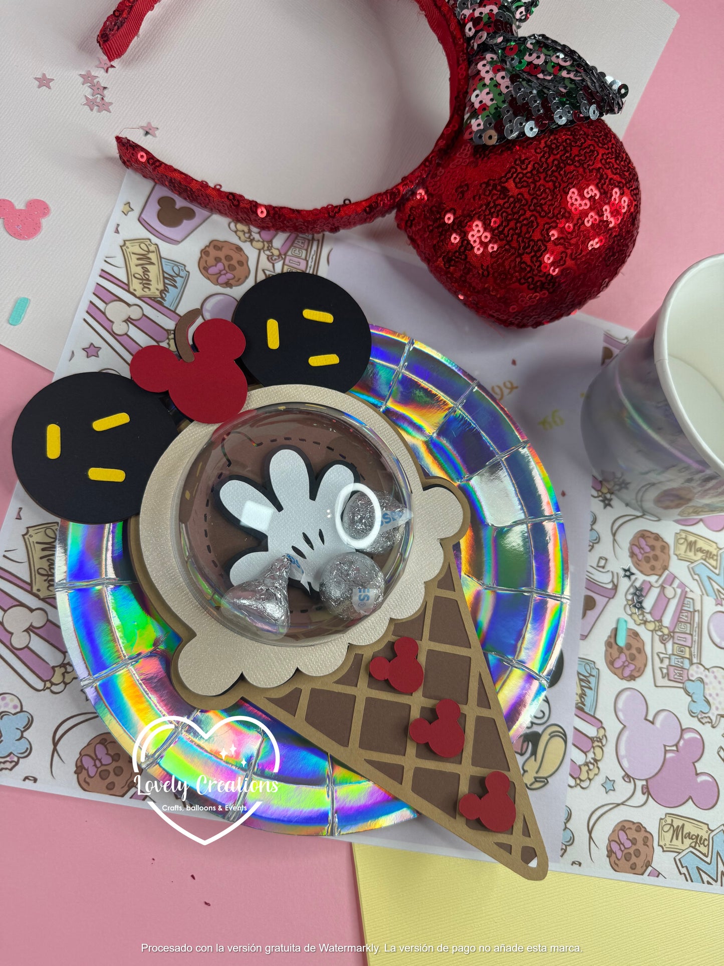 Ice cream Minnie and mickey Candy holder/ SVG FILE