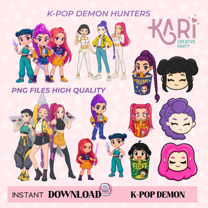 K-Pop Demon Hunters Clipart Bundle