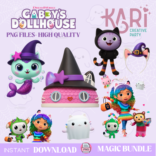 Gabby's Dollhouse Halloween PNG cliparts/ Gabby's Dollhouse halloween bundle