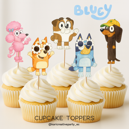 Bluey watercolor clipart/ Bluey png bundle