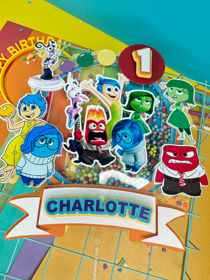 Inside out cake topper / Inside out disney party – KariCreativeParty