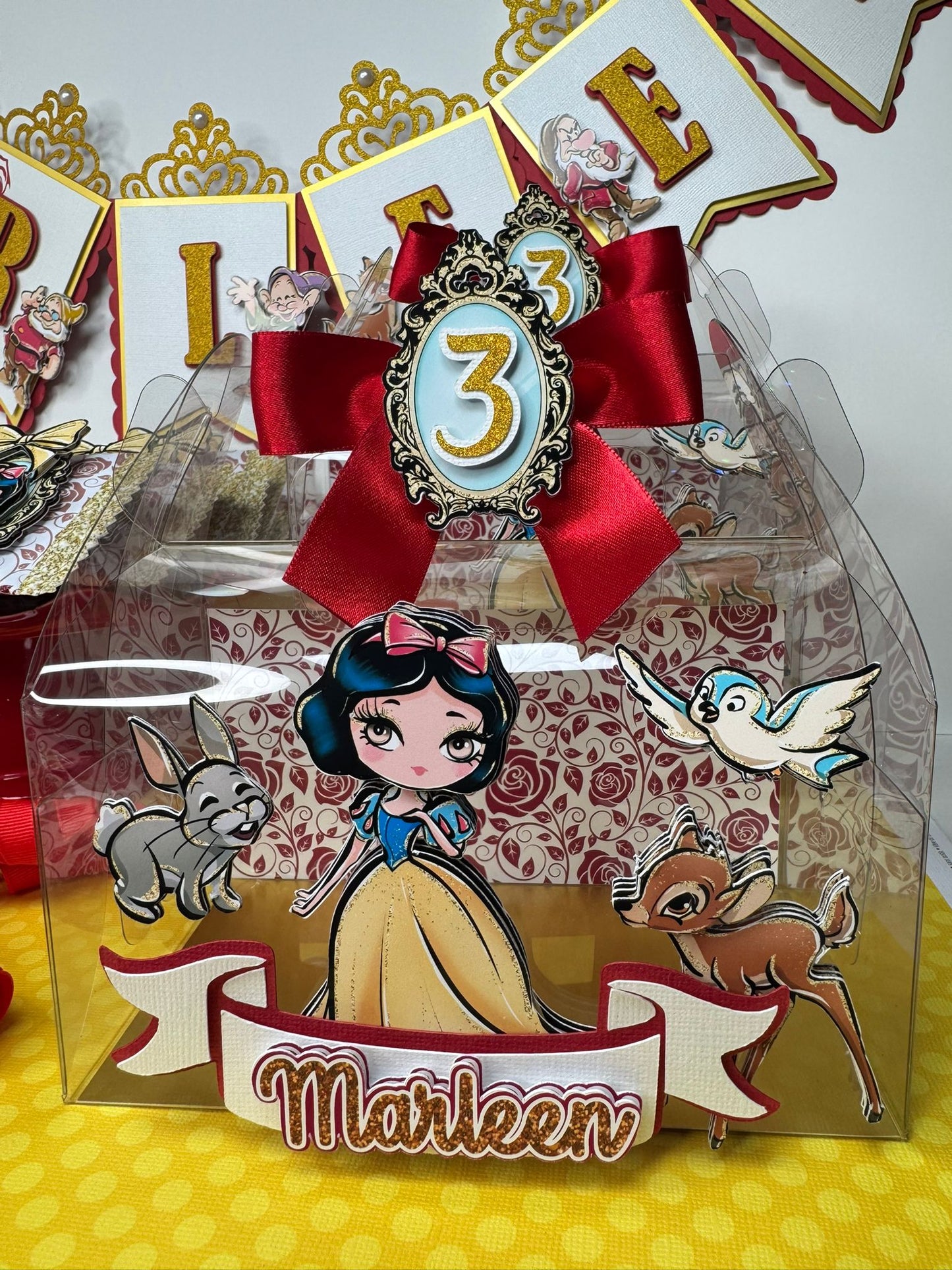 Snow white party boxes