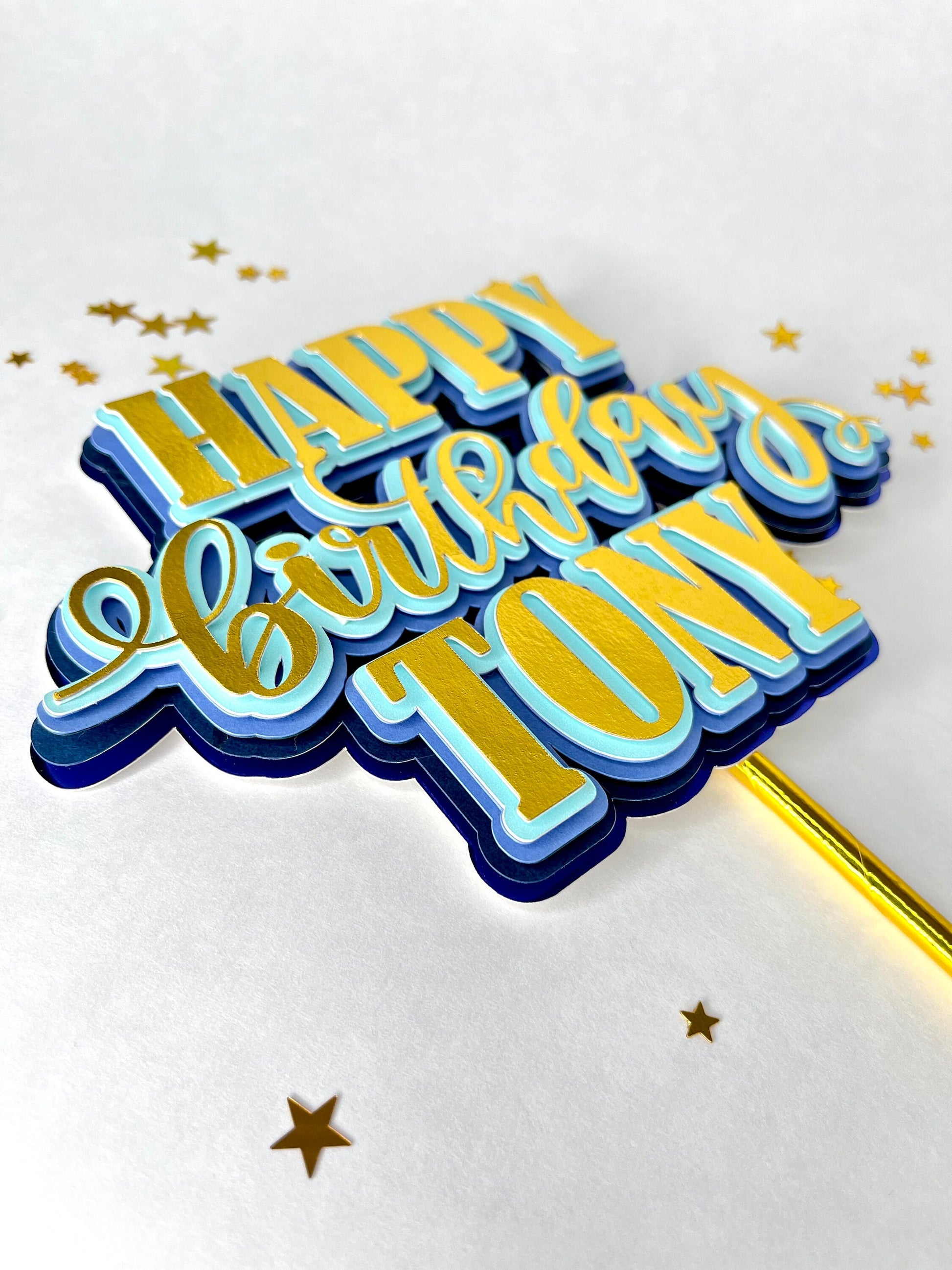 Birthday cake topper / custom cake topper / Birthday layers topper / Custom 3d topper / cake topper / happy birthday topper