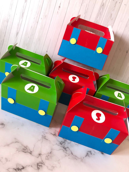 Mario bros favor box/mario bros party decor/ mario bros treat boxes/ mario bros birthday party supplies