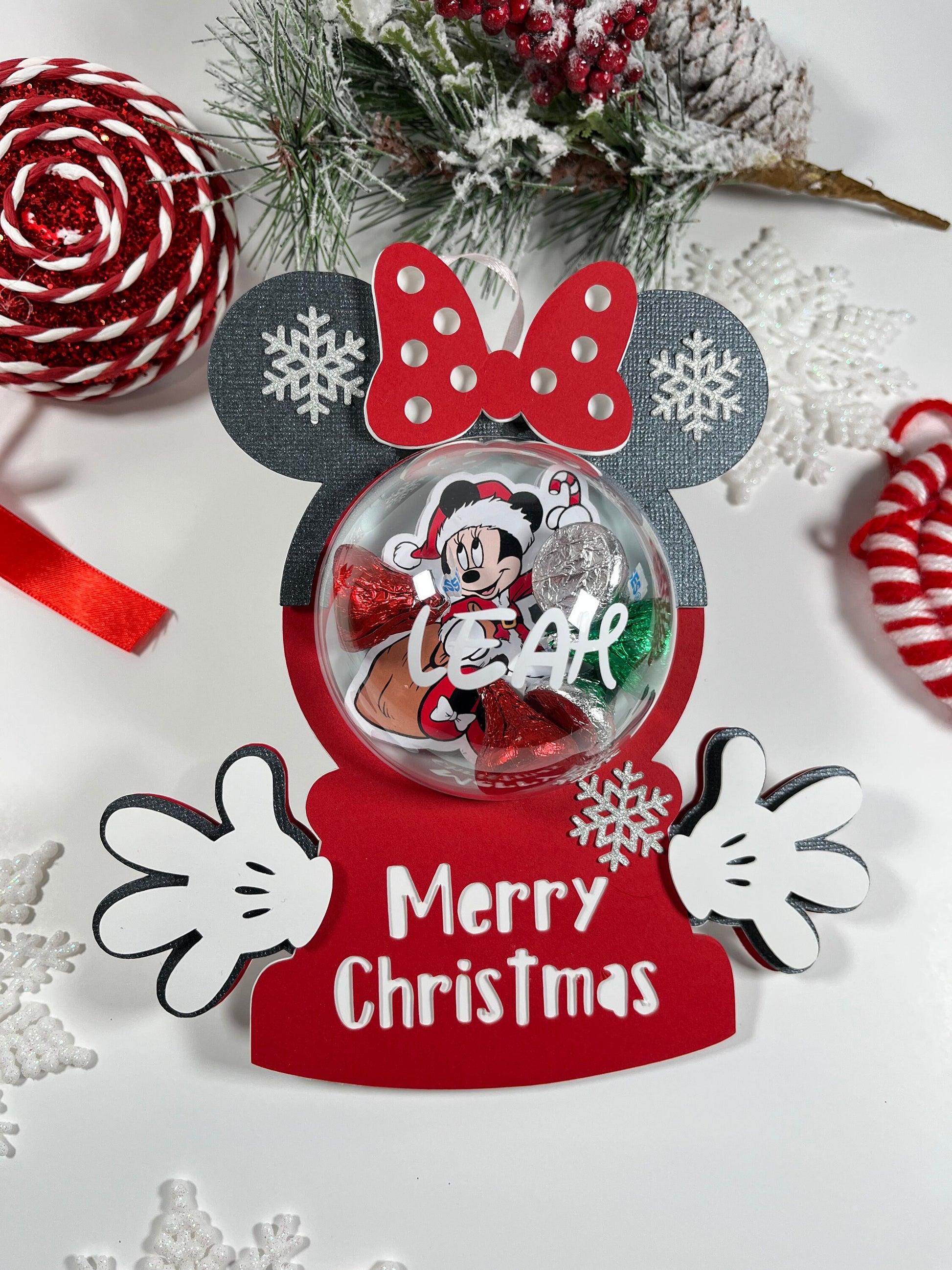 Cut File mickey & minnie Set / Candy Holder / Christmas gift / Dome size 8cm / Christmas Ornament / christmas cut file / xmas ball /
