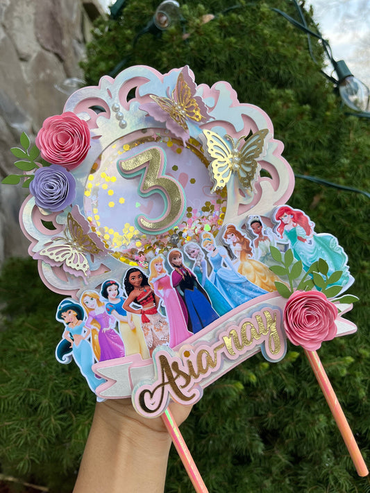 Princess Cake topper / Princess topper / Princess shaker topper / Princess party / Princess birthday topper / Princess party decor