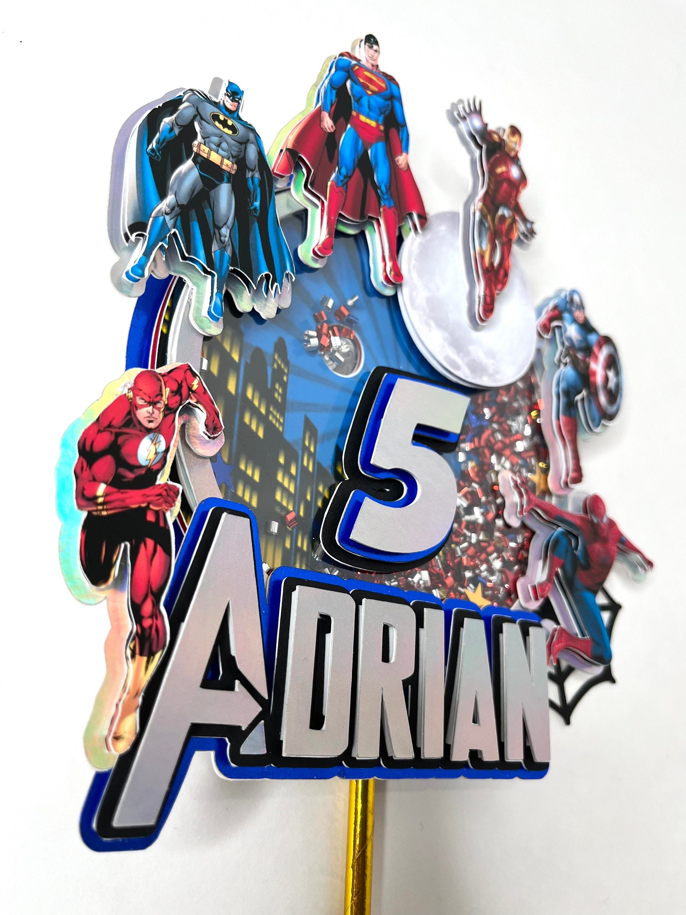 Zyozi™ Superhero Cake Topper Birthday Cake Cupcake Decorations Party  Supplies Toppers for Fans of Super