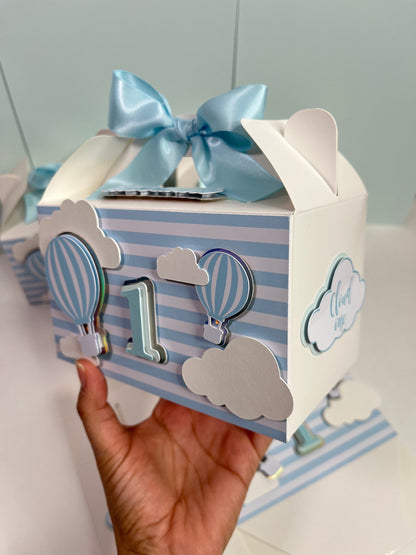 Cloud one favor boxes / hot air balloons favor boxes / air balloons party boxes / 1st birthday favor boxes/ baby shower favor boxes