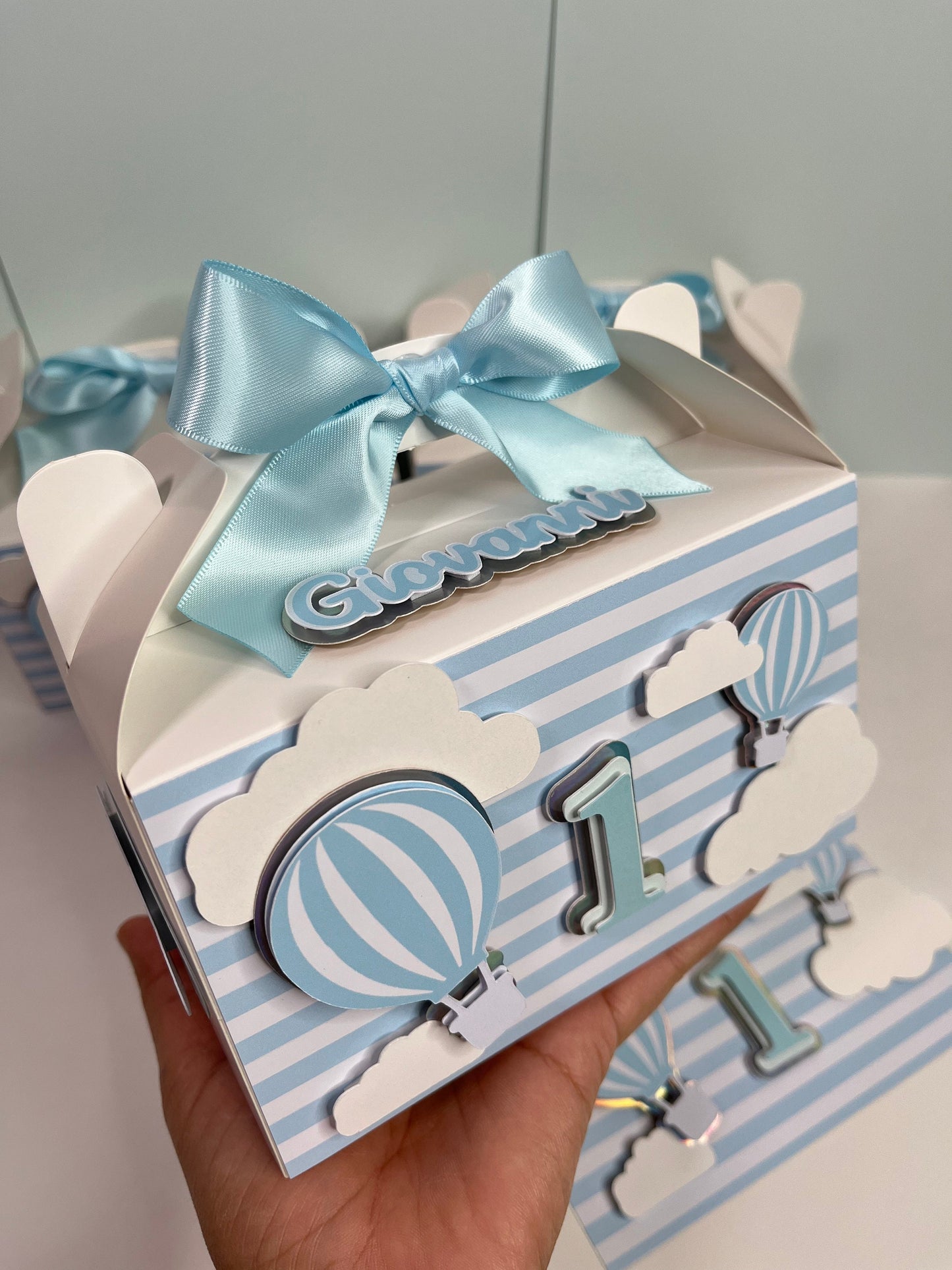 Cloud one favor boxes / hot air balloons favor boxes / air balloons party boxes / 1st birthday favor boxes/ baby shower favor boxes