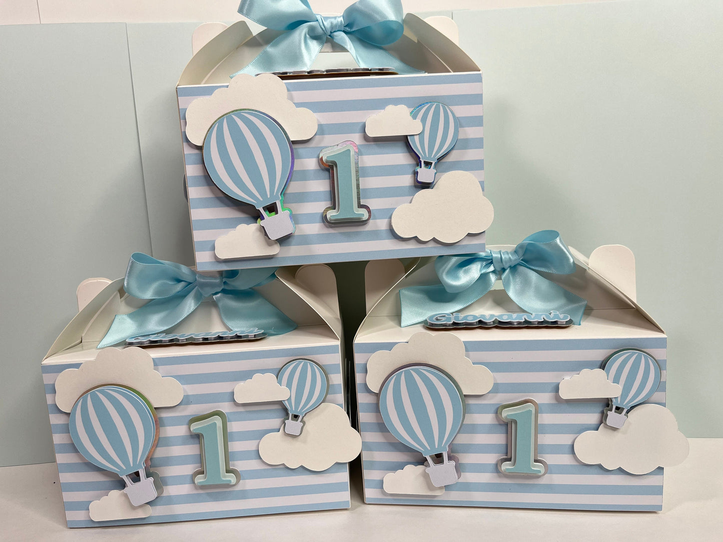 Cloud one favor boxes / hot air balloons favor boxes / air balloons party boxes / 1st birthday favor boxes/ baby shower favor boxes