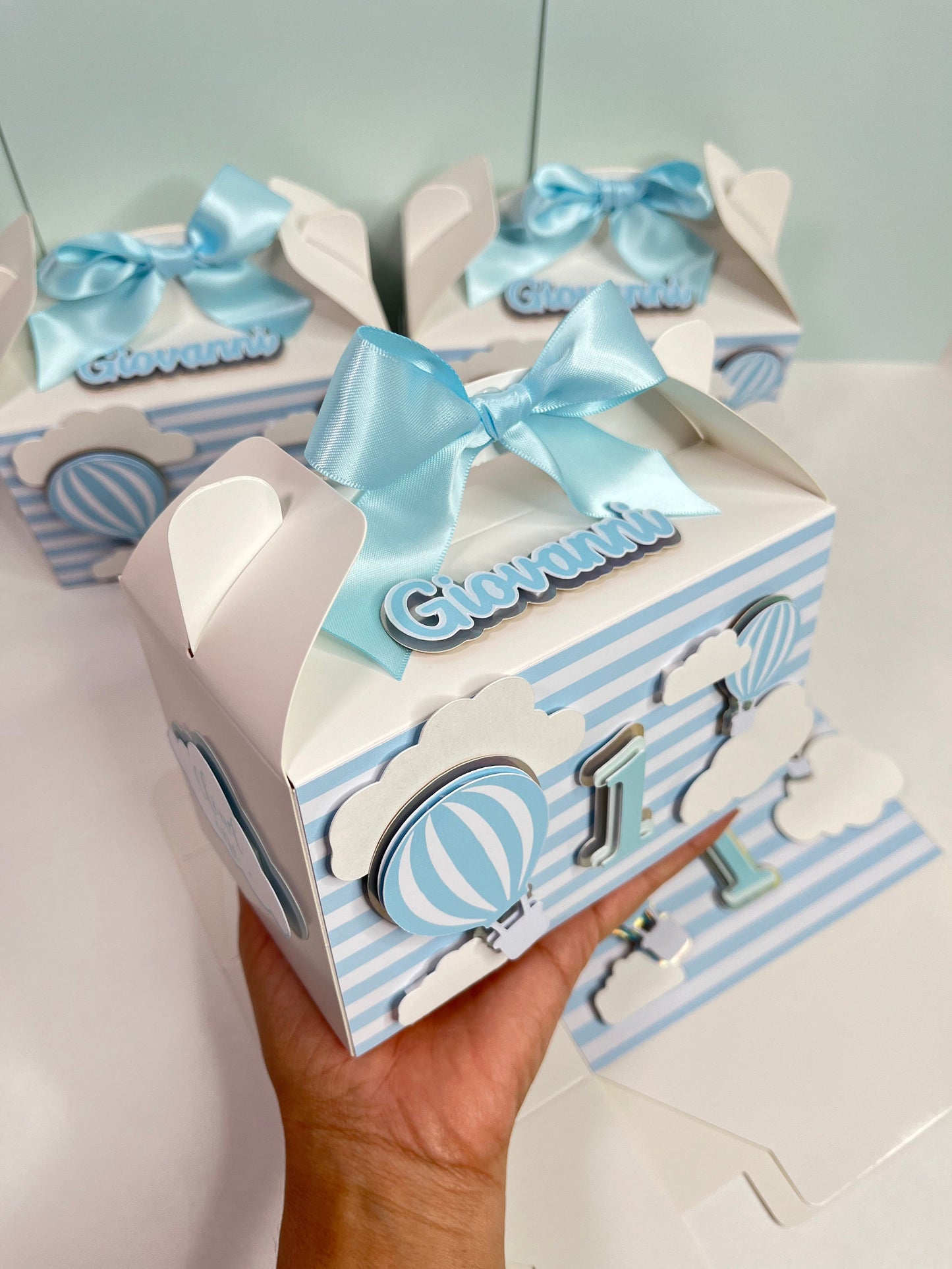 Cloud one favor boxes / hot air balloons favor boxes / air balloons party boxes / 1st birthday favor boxes/ baby shower favor boxes