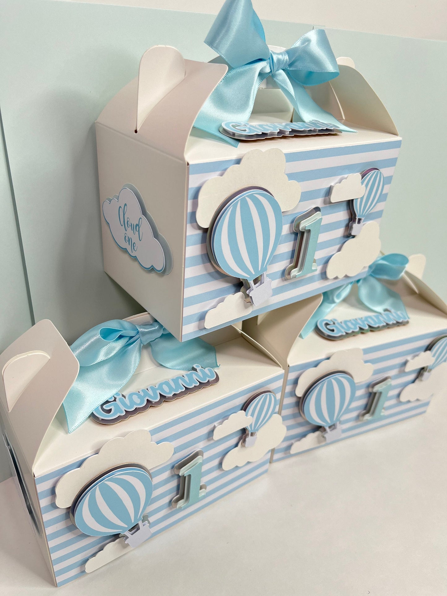 Cloud one favor boxes / hot air balloons favor boxes / air balloons party boxes / 1st birthday favor boxes/ baby shower favor boxes