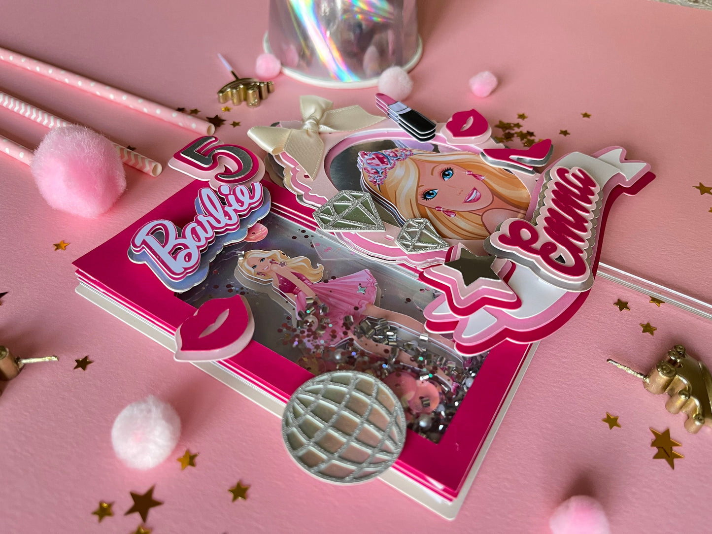 Princess Cake topper, Doll cake topper, Smash Cake, Princess Party, Birthday Party, Princess 3D Shaker Cake topper/ Dreamtopia cake topper