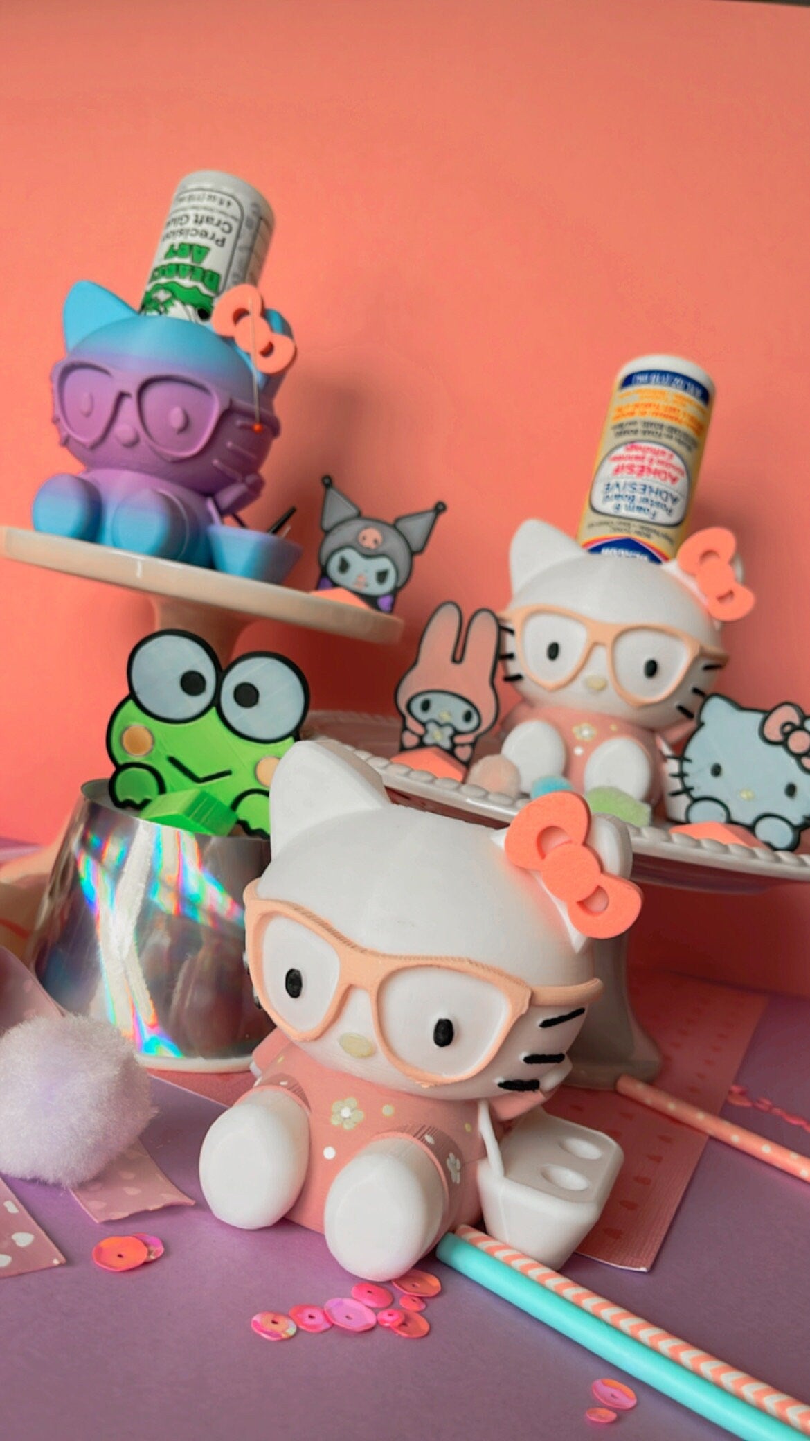 Glue holder / kitty glue holder / crafter glue holder / bearly arts glue holder / glue stand / cat glue holder