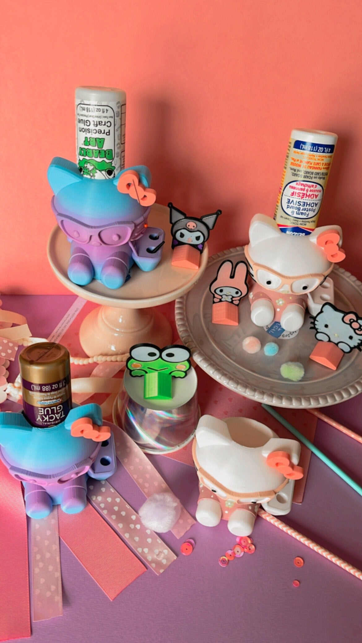 Glue holder / kitty glue holder / crafter glue holder / bearly arts glue holder / glue stand / cat glue holder