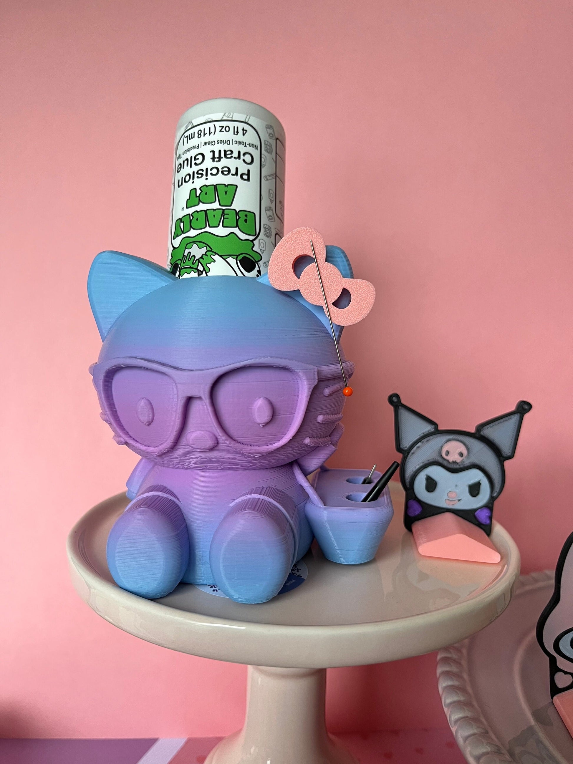 Glue holder / kitty glue holder / crafter glue holder / bearly arts glue holder / glue stand / cat glue holder